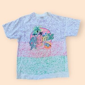 Vintage 1980s Atlantic Beach T Shirt Large Distressed Vtg 90s Carolina